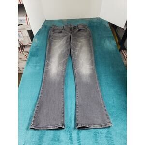 American Eagle Jeans Size 6 Short Womens Black Pants Mid Rise Skinny Kick Boot